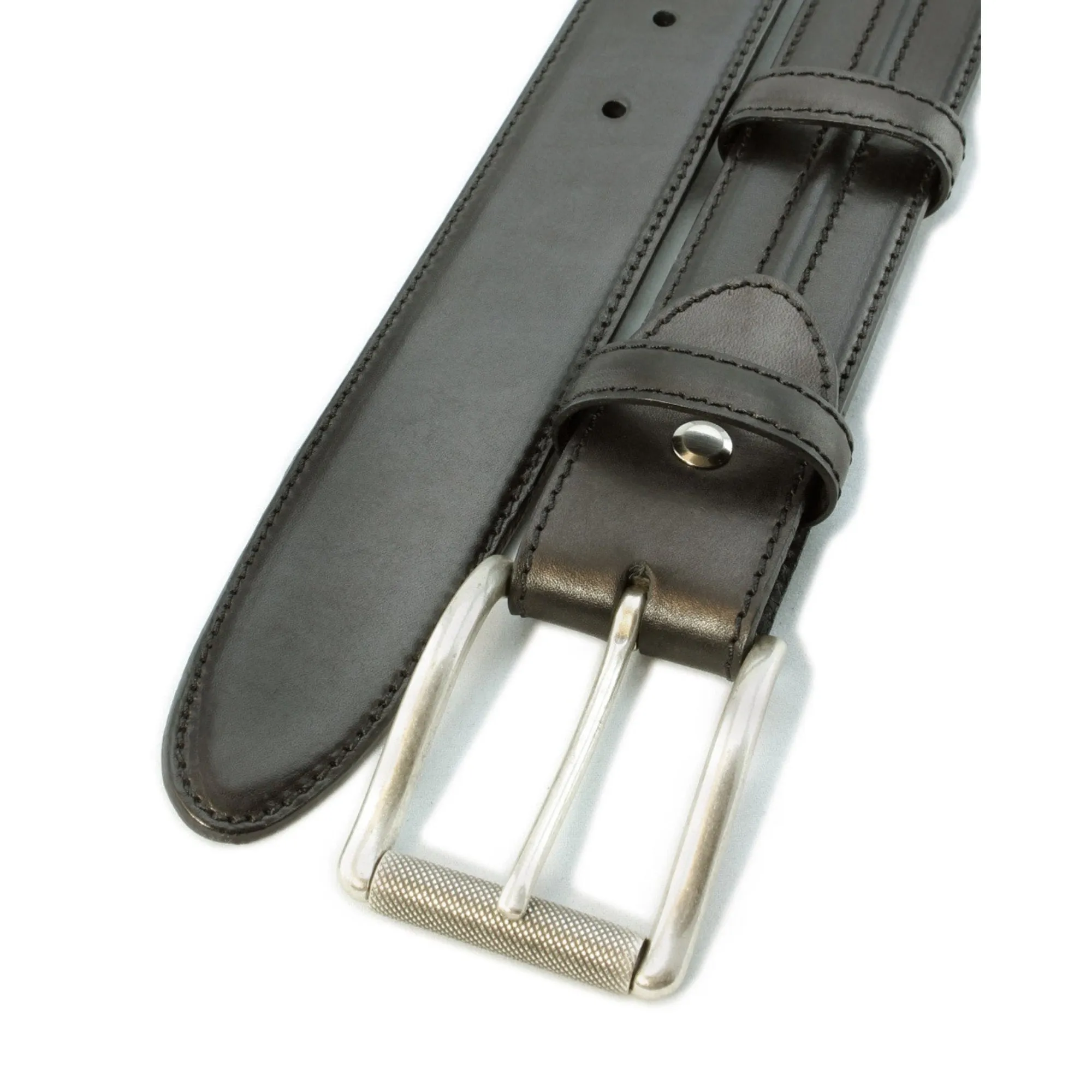 Black burnished welt belt