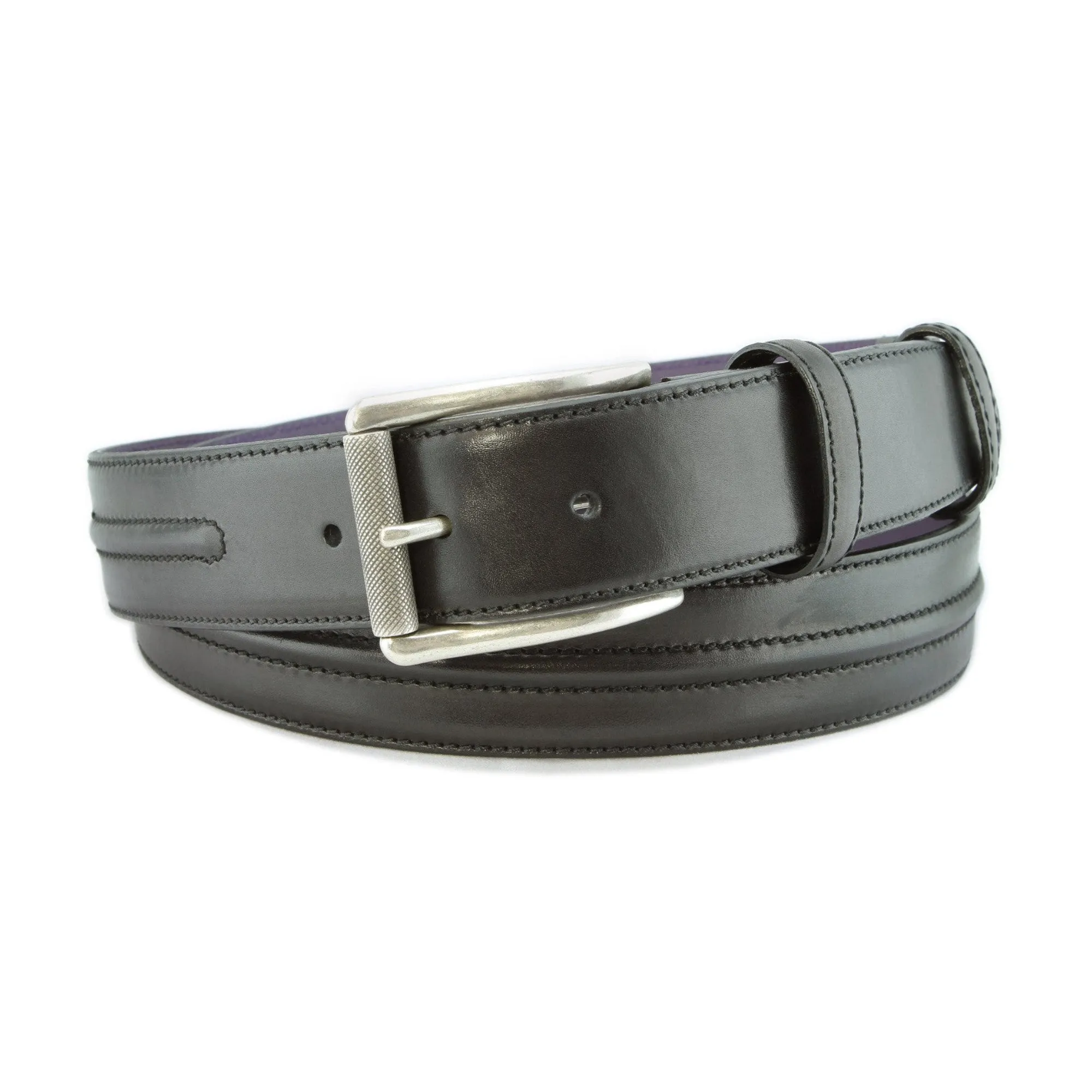 Black burnished welt belt