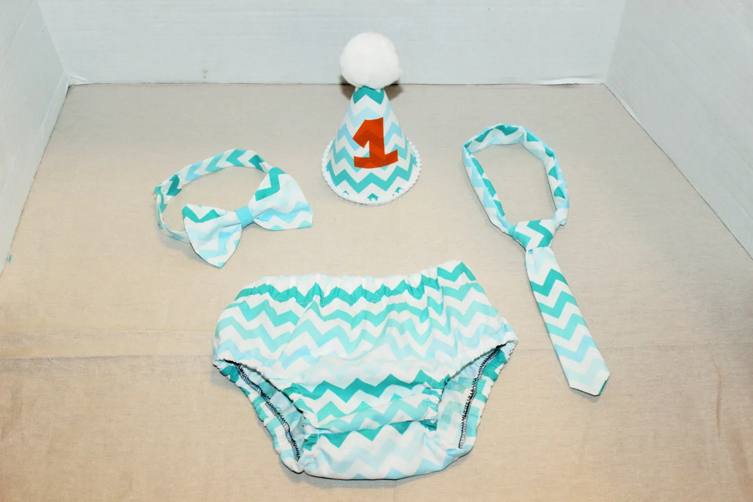 blue chevron cake smash outfit, teal chevron cake smash boys birthday, chevron bow tie, boys first birthday outfit, you pick tie or bowtie