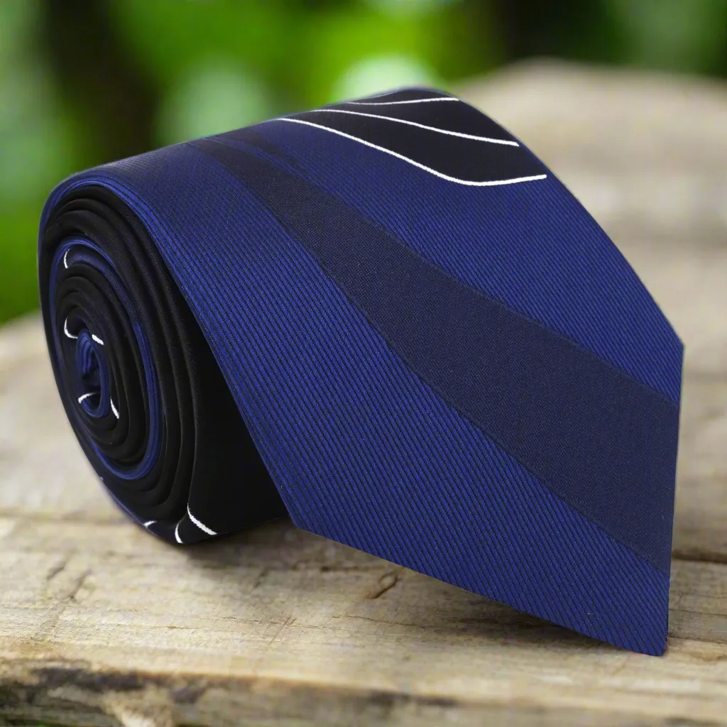 Blue Seam Route Necktie