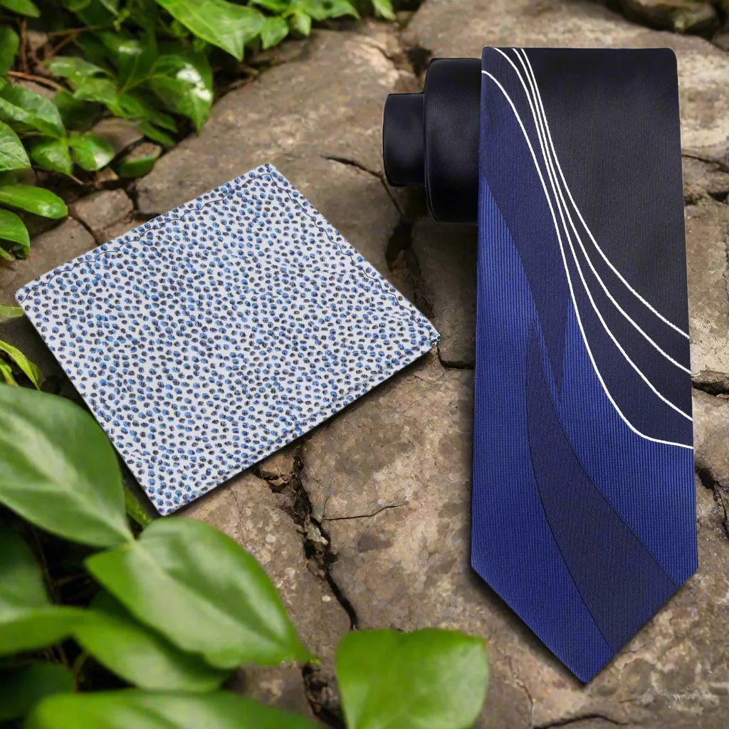 Blue Seam Route Necktie