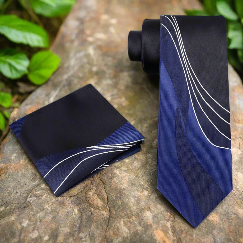 Blue Seam Route Necktie