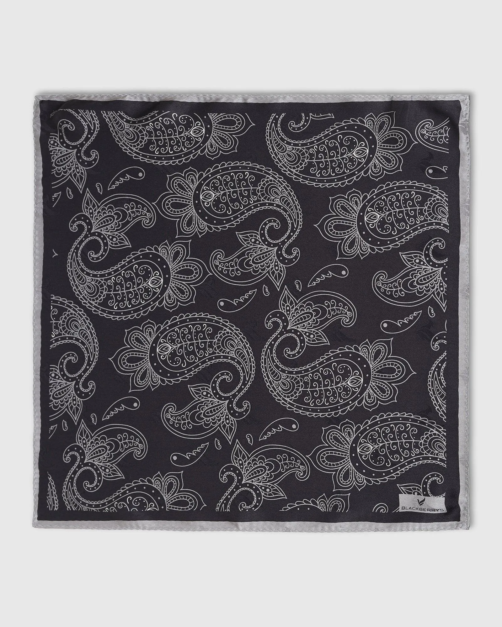 Boxed Combo Printed Tie And Pocket Square In Black - Tick