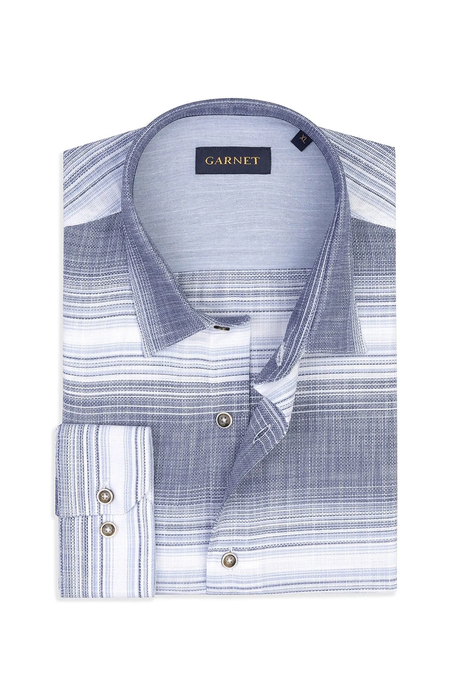 Cross Striped Linen Blend Shirt