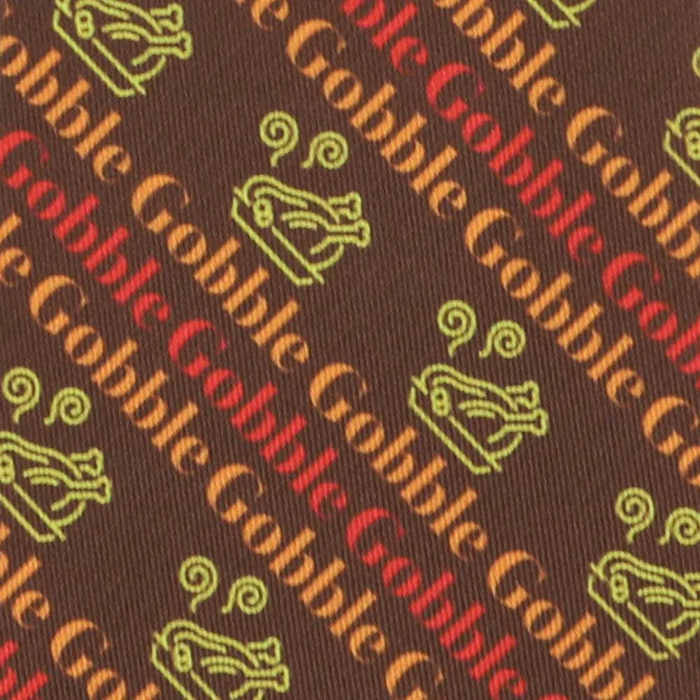 Gobble Gobble Thanksgiving Striped Necktie