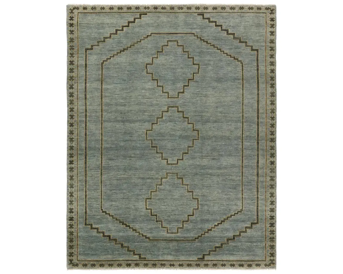 Jaipur Living Cyprus Paphos Hand-Knotted  Blue/Sage Green Rug