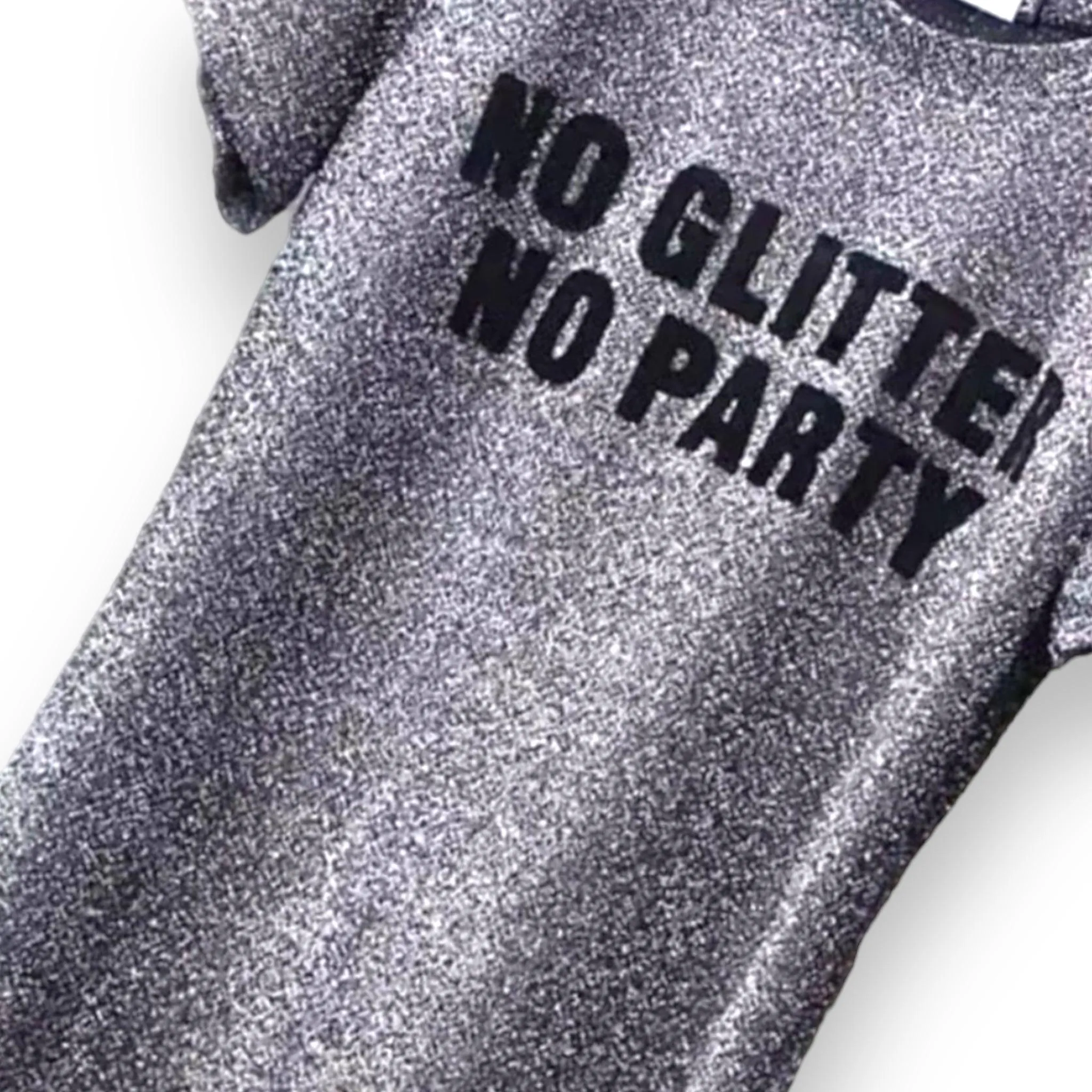 Metallic Gray Graphic Short Sleeve T-Shirt