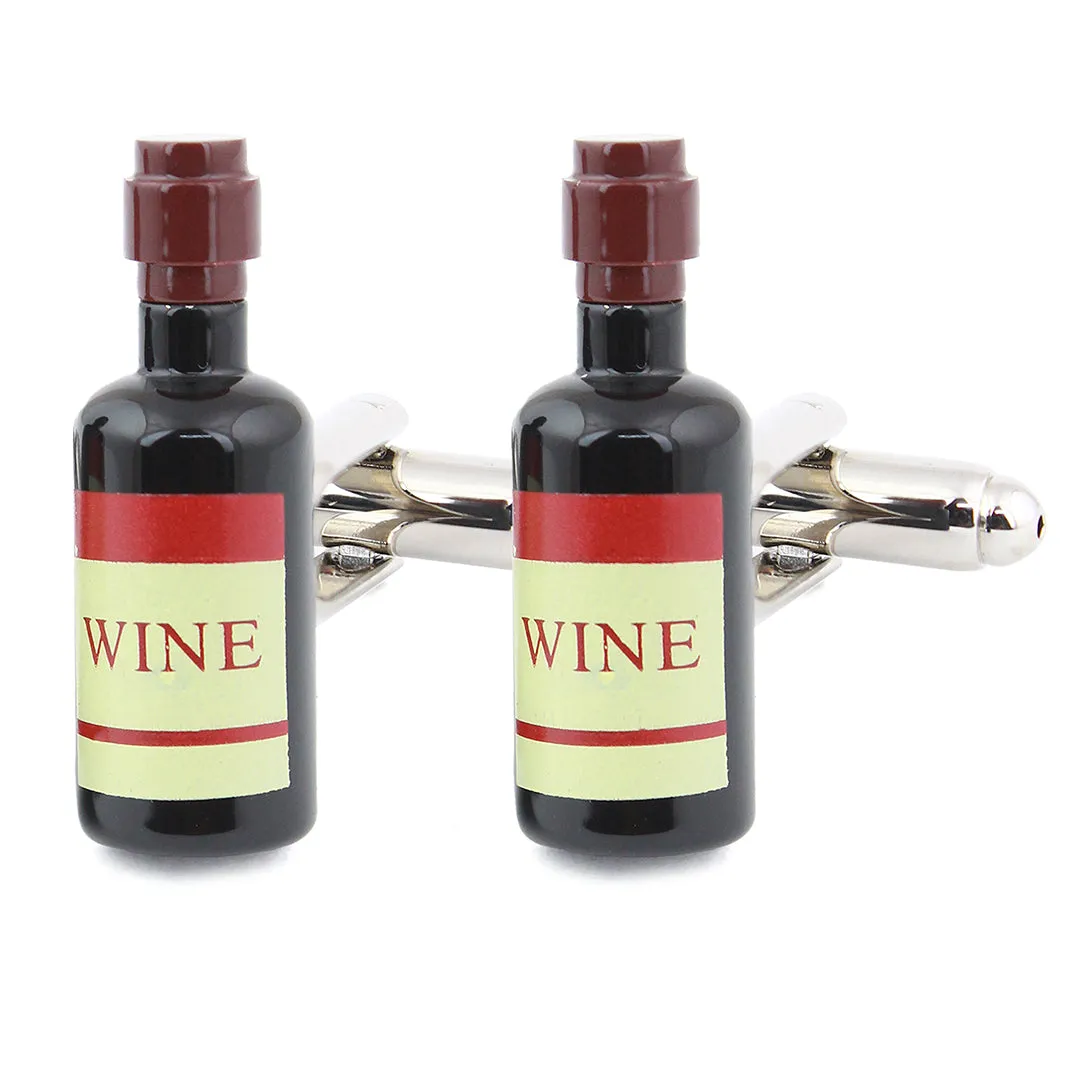 Peluche Old Wine Bottle Black Cufflinks for Men