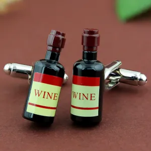 Peluche Old Wine Bottle Black Cufflinks for Men