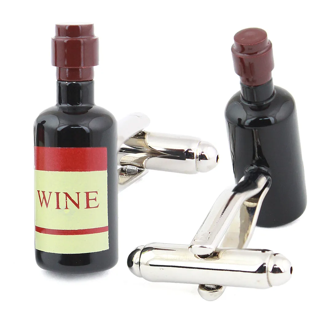 Peluche Old Wine Bottle Black Cufflinks for Men