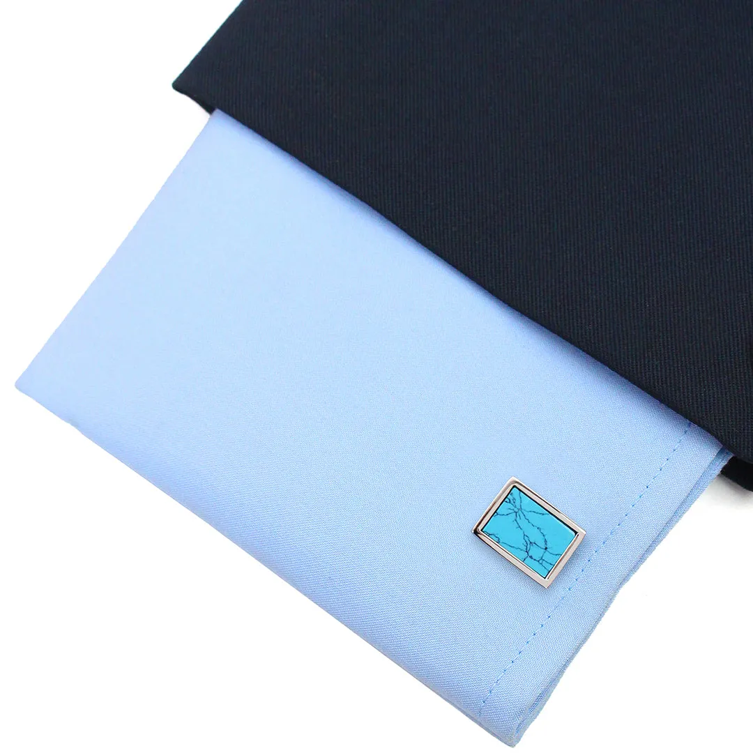 Peluche Turquoise Tab Cufflinks