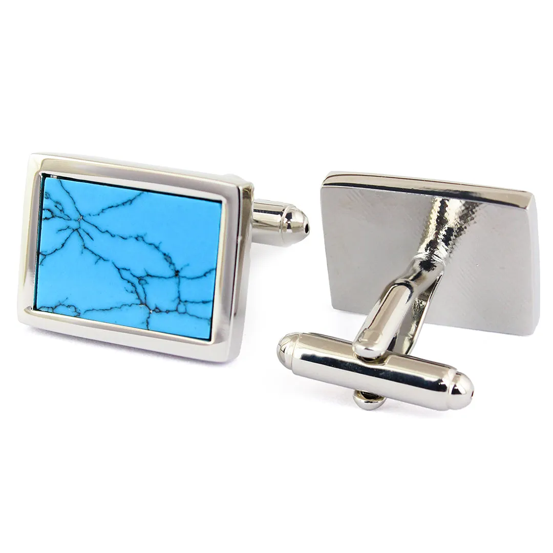 Peluche Turquoise Tab Cufflinks
