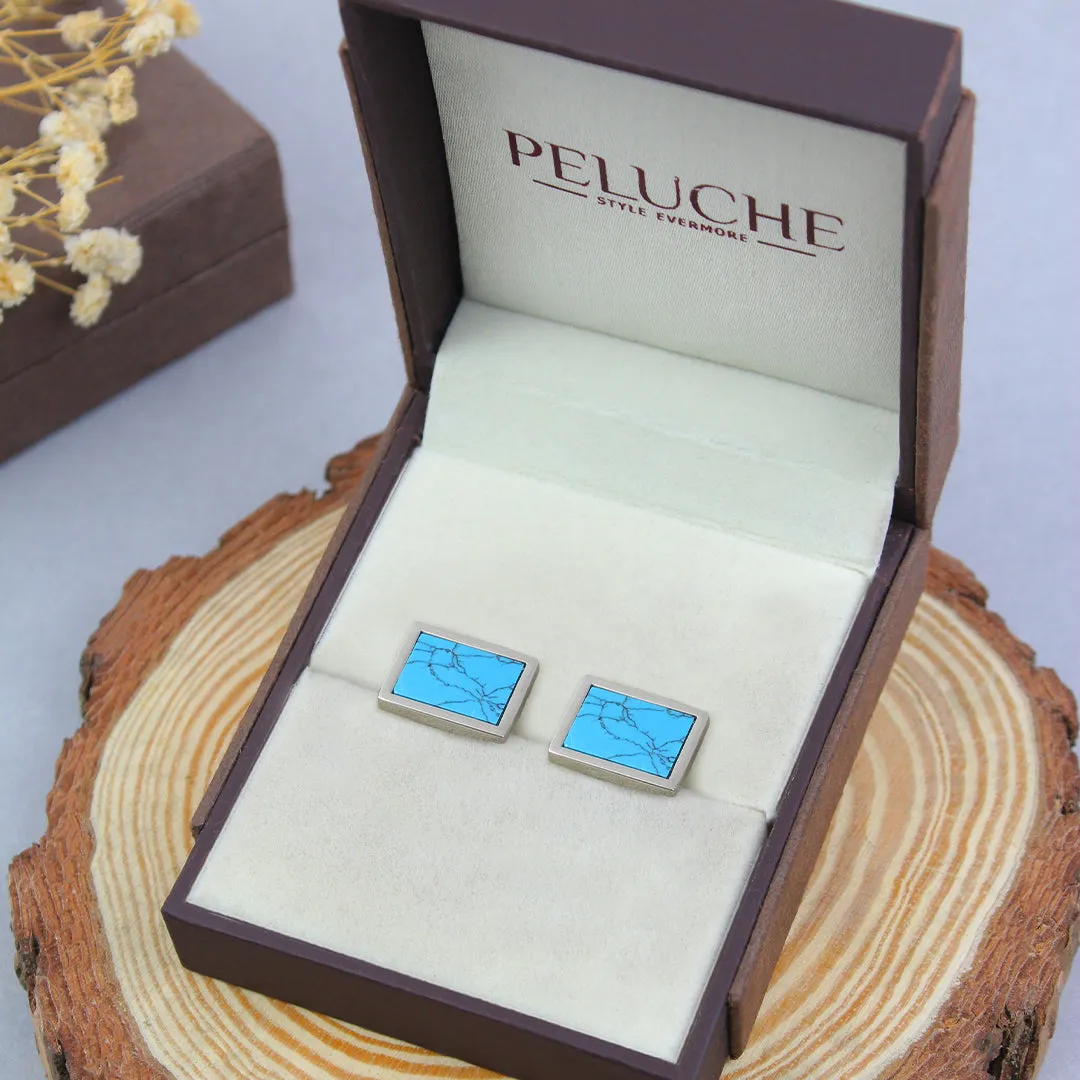 Peluche Turquoise Tab Cufflinks