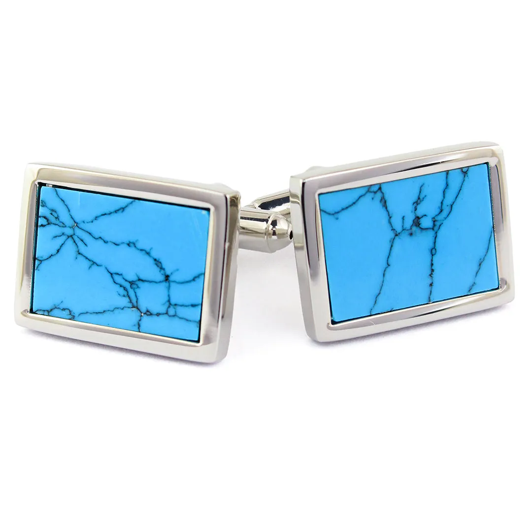 Peluche Turquoise Tab Cufflinks