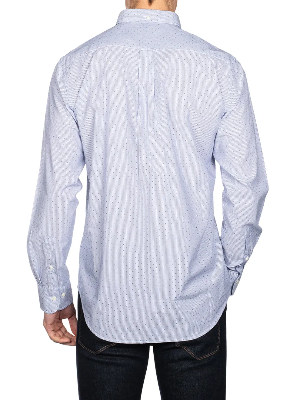 Regular Fit Banker Dot Shirt College Blue