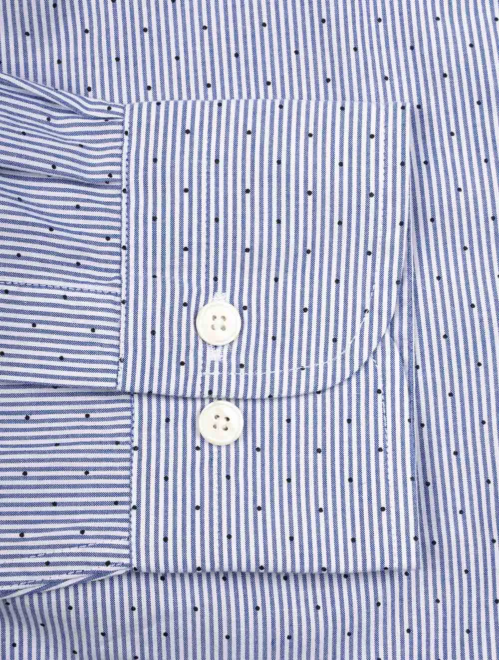 Regular Fit Banker Dot Shirt College Blue