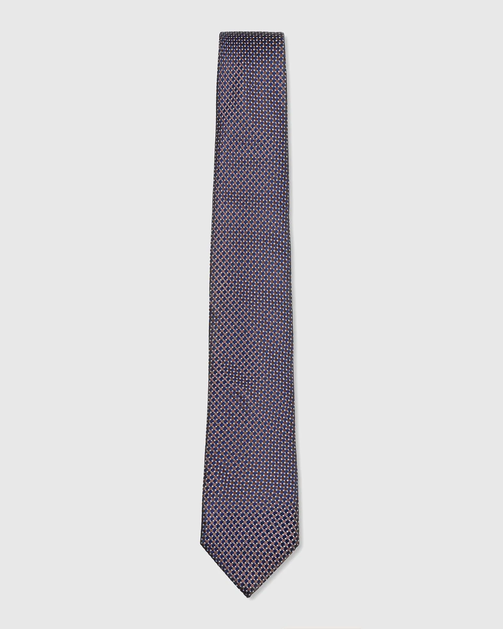 Silk Brown Printed Tie - Twice