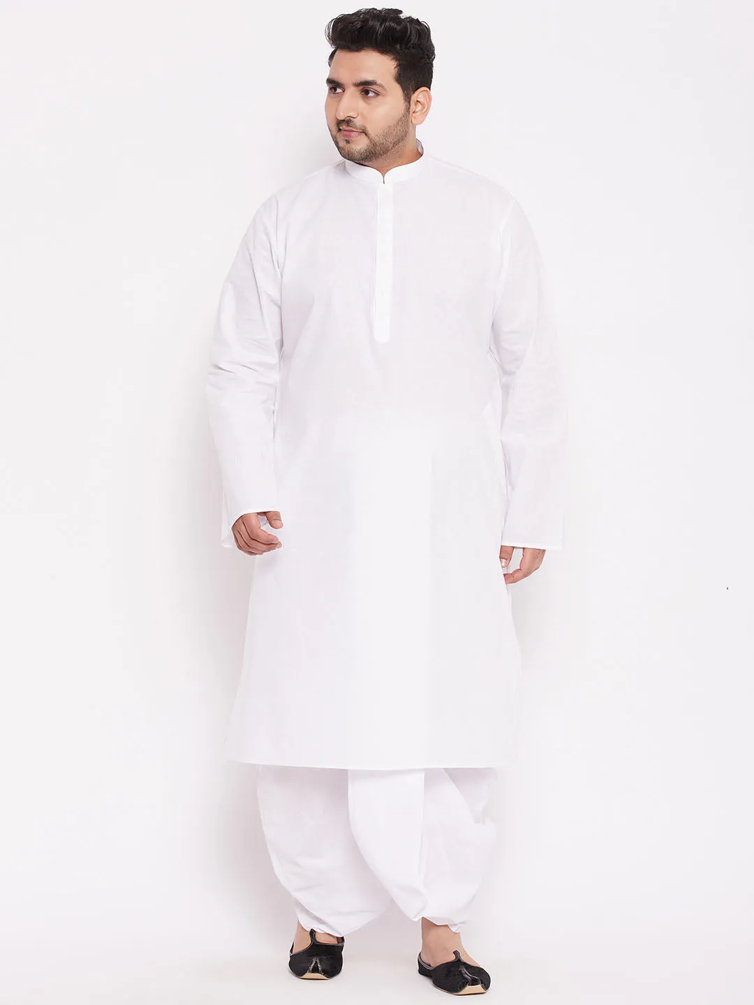 Vastramay Men's White Cotton Traditional Dhoti